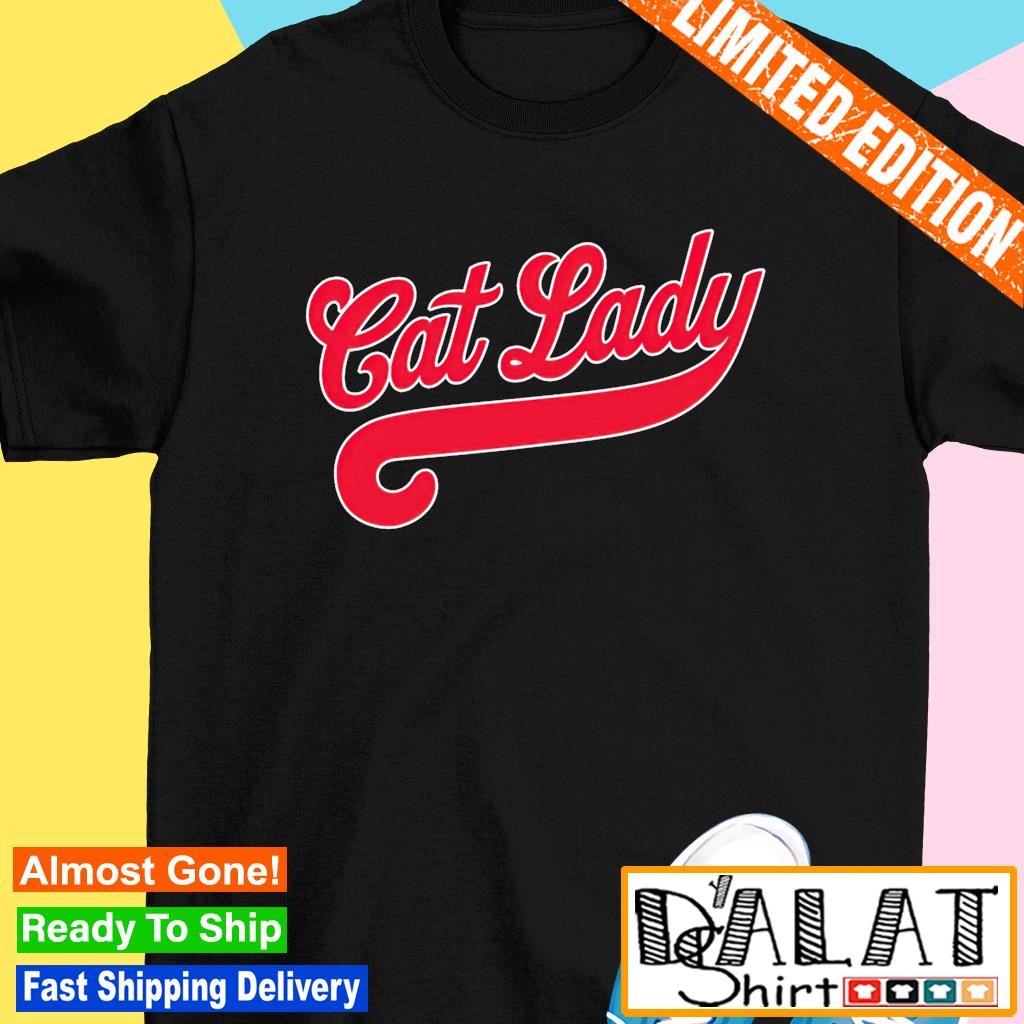 Cincinnati Reds Cat Lady Baseball Script Red shirt