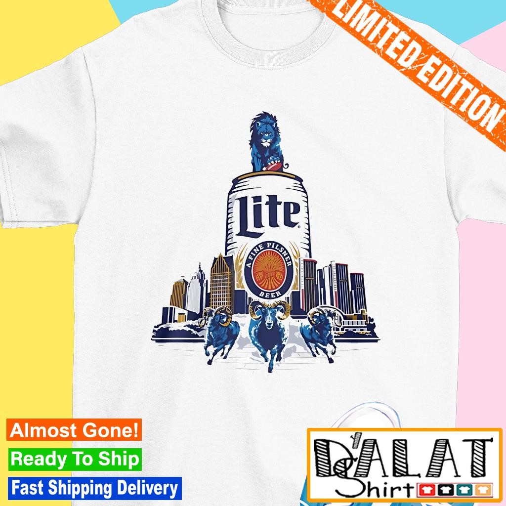 Detroit Lions vs Los Angeles Rams lite a fine pilsner beer shirt