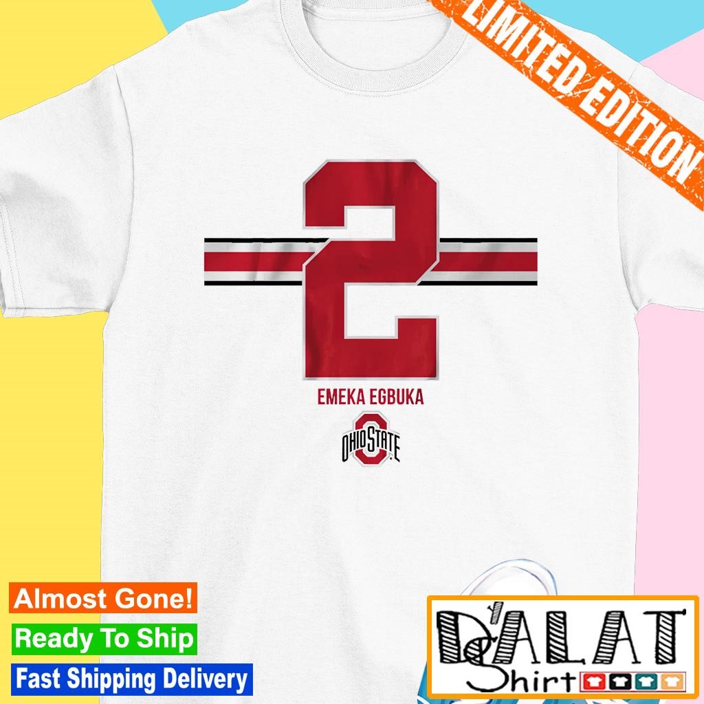 Emeka Egbuka 2 Stripe Ohio State Buckeyes football shirt