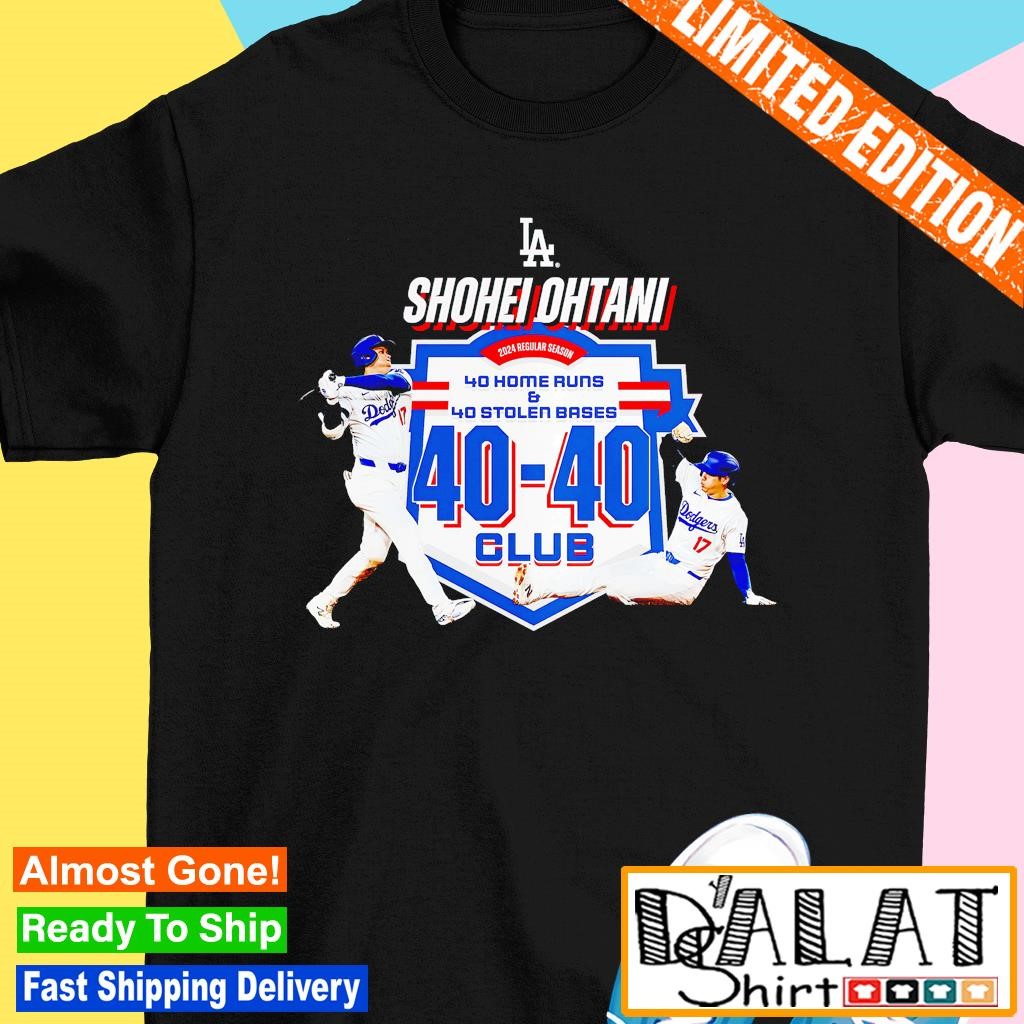 Shohei Ohtani Los Angeles Dodgers 40 Home Runs and 40 Stolen Bases Club shirt