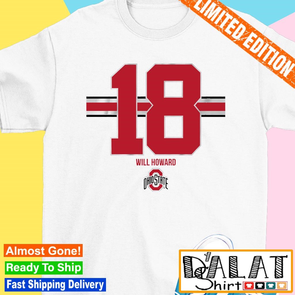 Will Howard 18 Stripe Ohio State Buckeyes football shirt