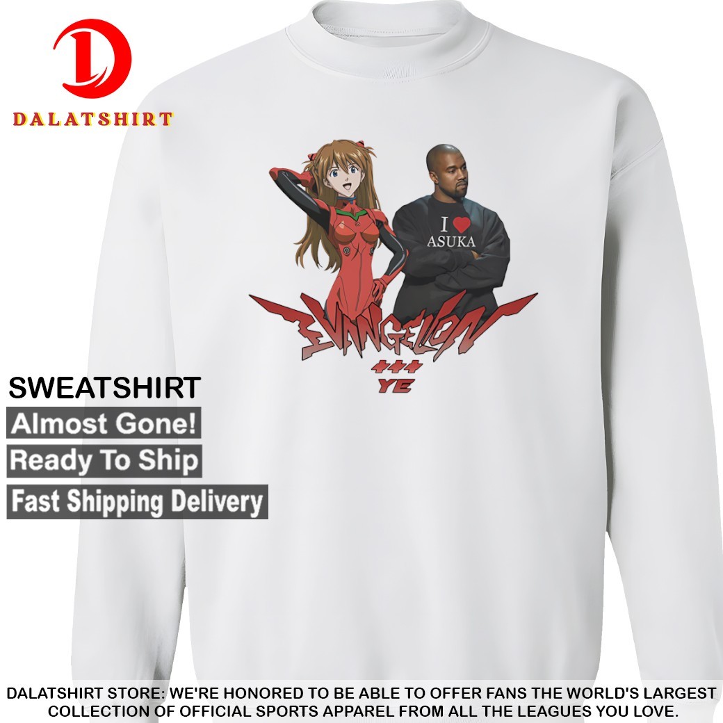 Evangelion Asuka x Kanye West anime T-shirts - Dalatshirt Store Online  Shopping in USA, image size:1040x1040