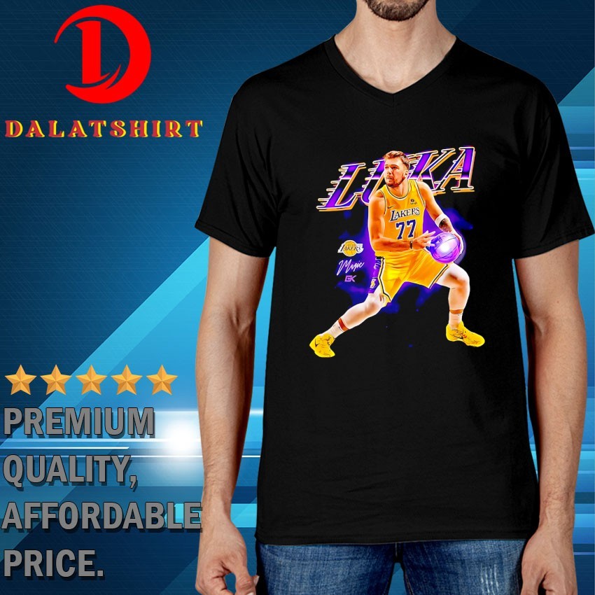 Luka Doncic Los Angeles Lakers basketball signature graphic T-shirts V-Neck-T-Shirt