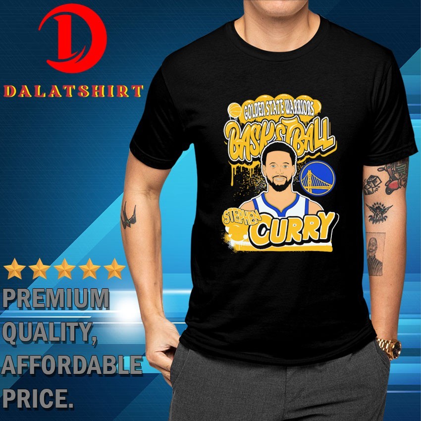 Stephen Curry Golden State Warriors basketball cartoon style paint flow T-shirts