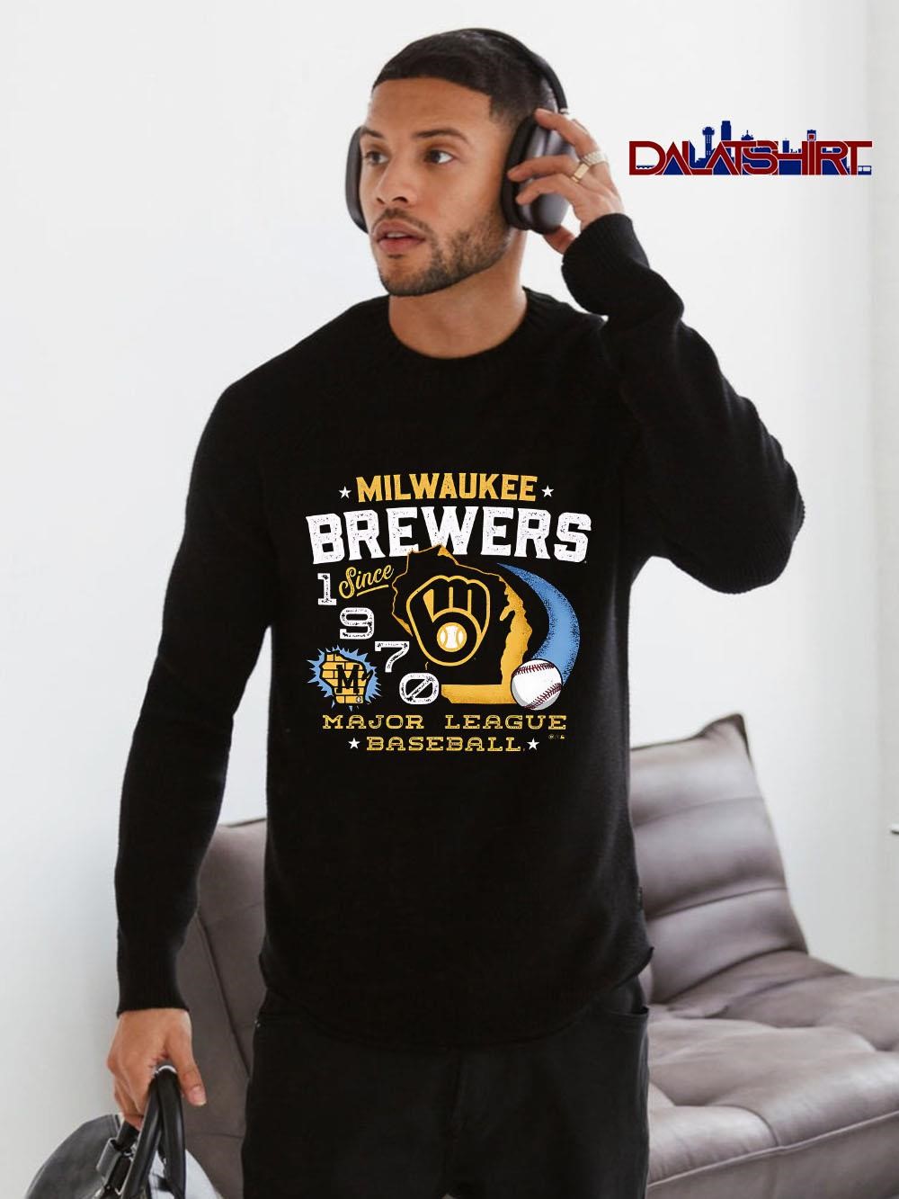 Best Milwaukee Brewers since 1970 Major League Baseball retro long-sleeve