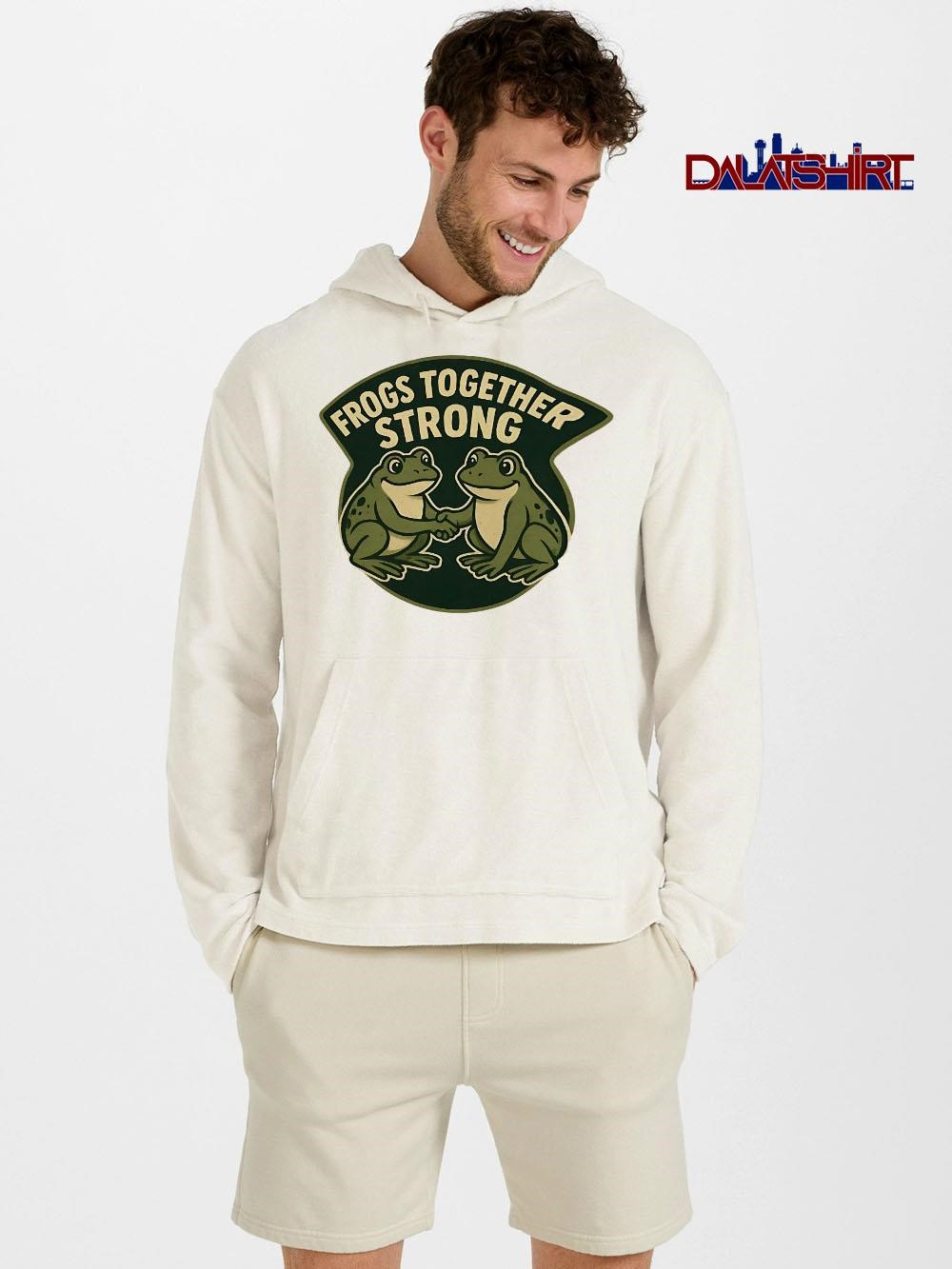 Frogs Together Strong cute vintage hoodie