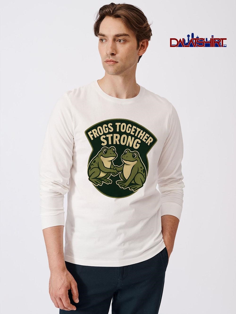 Frogs Together Strong cute vintage long-sleeve