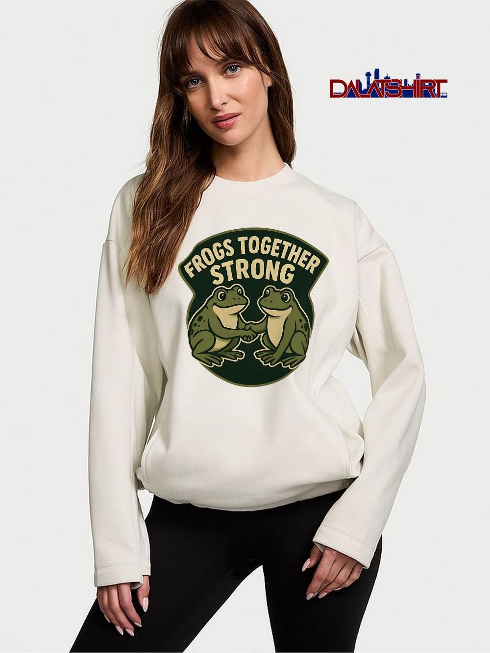 Frogs Together Strong cute vintage sweater