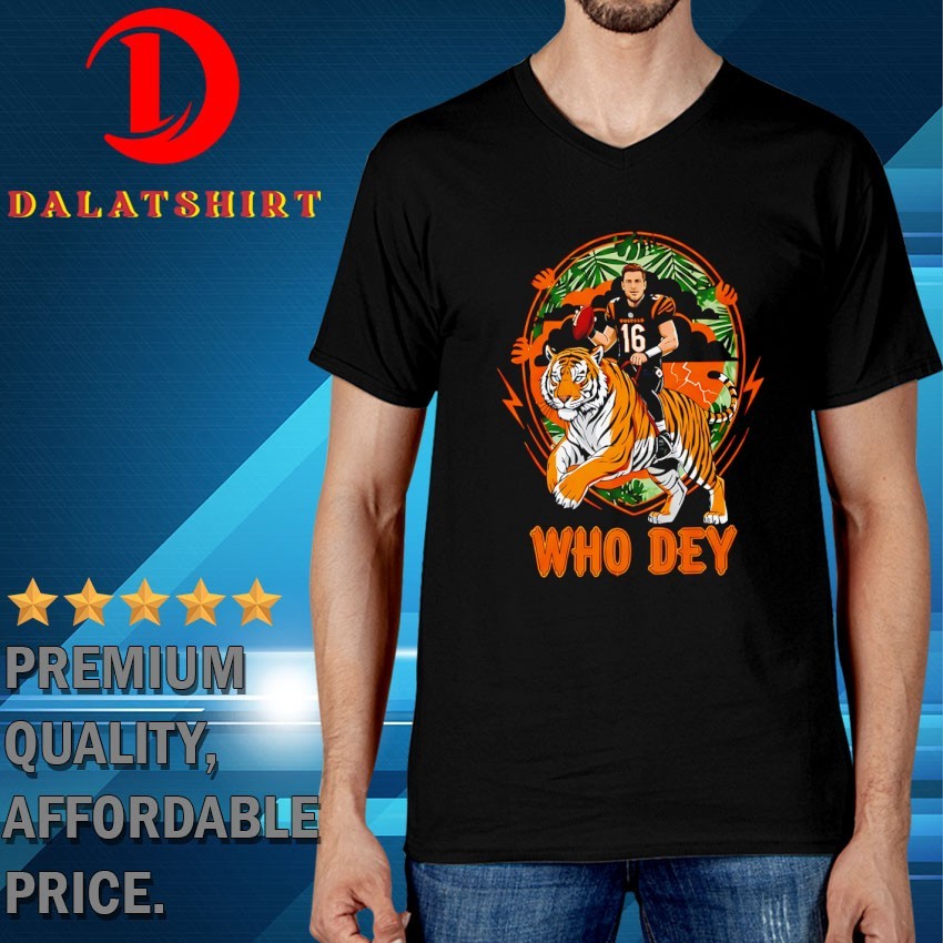 Joe Burrow who dey Cincinnati Bengals football T-shirts V-Neck-T-Shirt