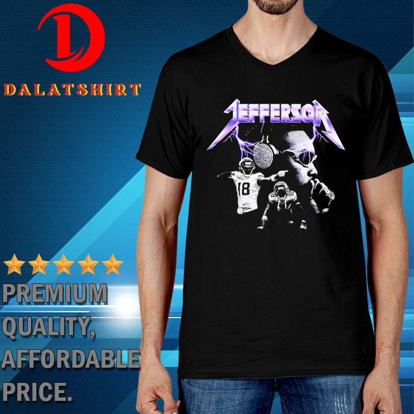 Justin Jefferson Minnesota Vikings football lightning T-shirts V-Neck-T-Shirt