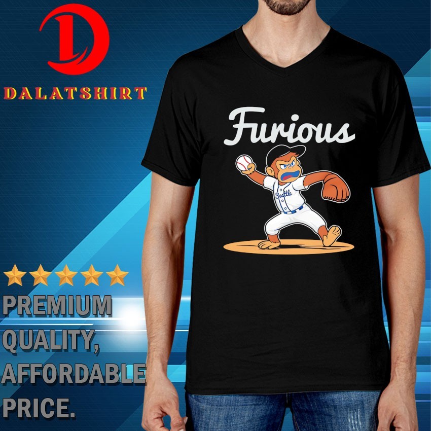 Monkey Furious Seattle Mariners baseball T-shirts V-Neck-T-Shirt