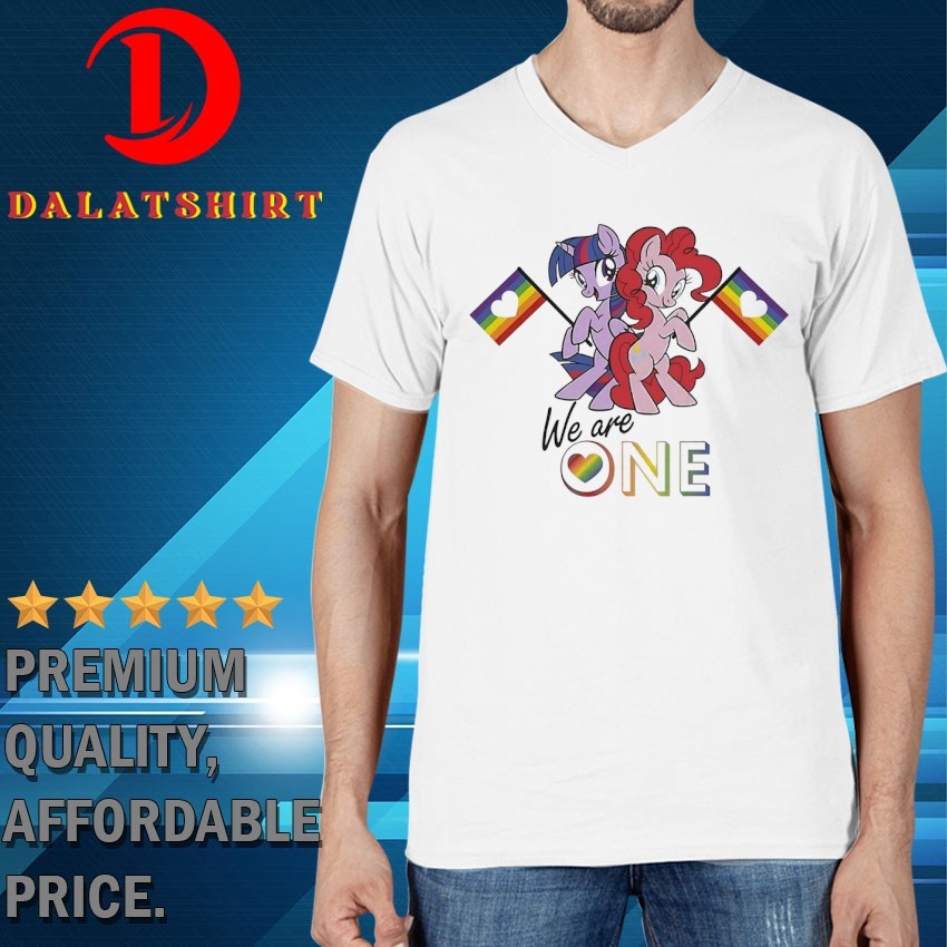 My little pony we are one pinkie pie twilight sparkle Pride T-shirts V-Neck-T-Shirt