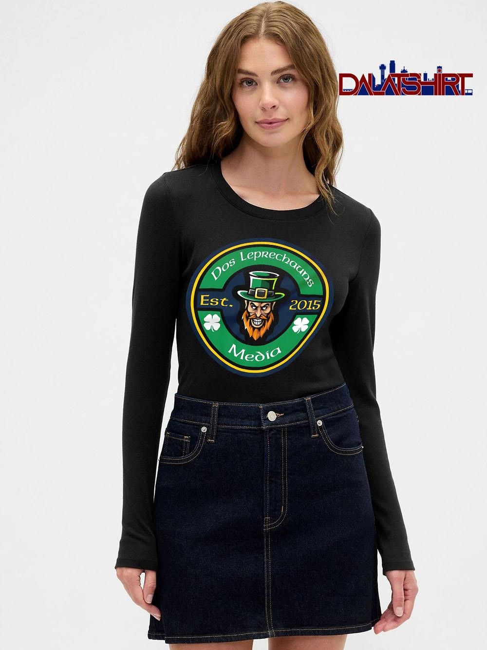 Nice Dos Leprechauns Media Est 2015 logo long-sleeve