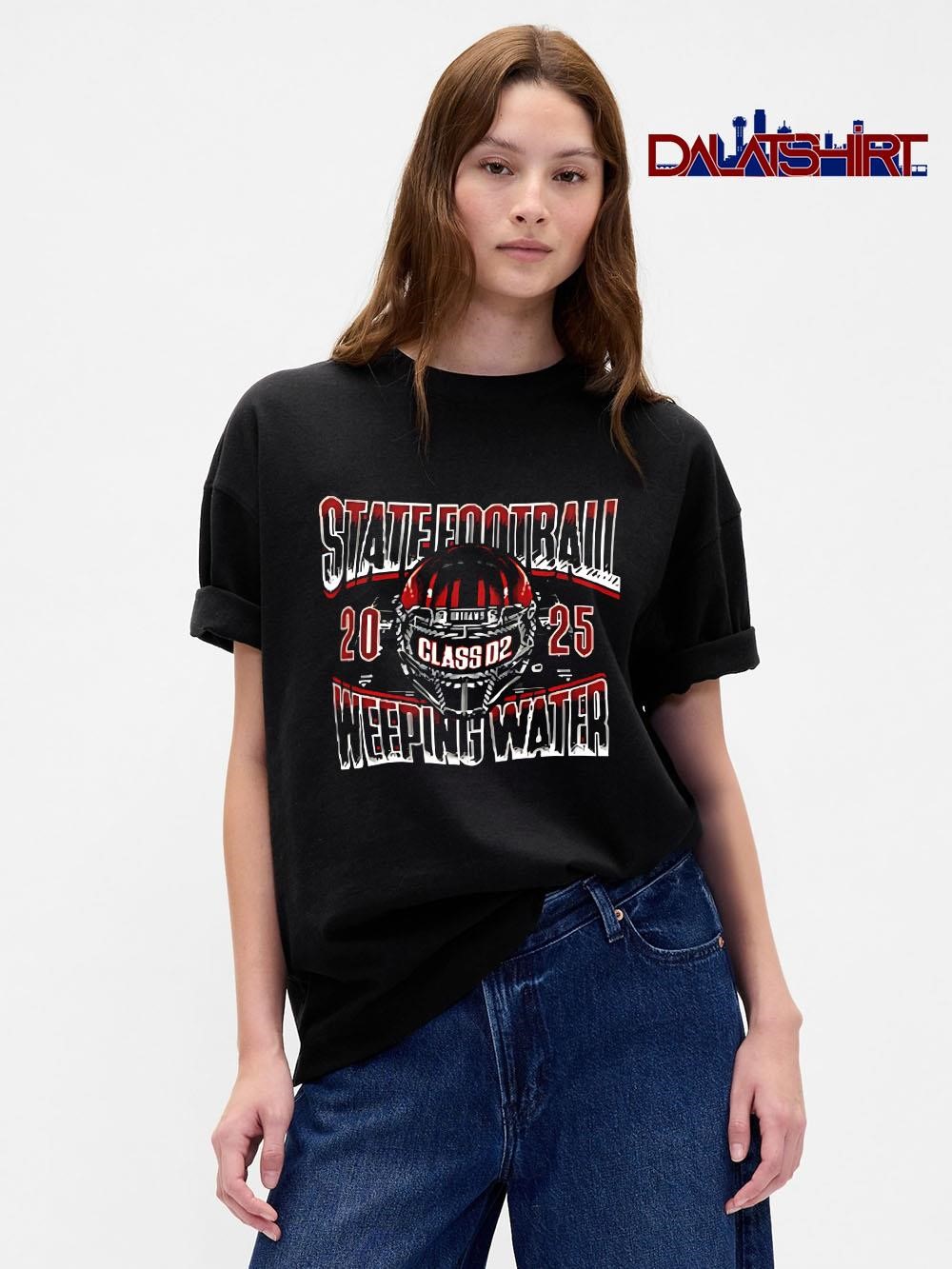 Nice State Football Weeping Water class D2 2025 helmet shirt