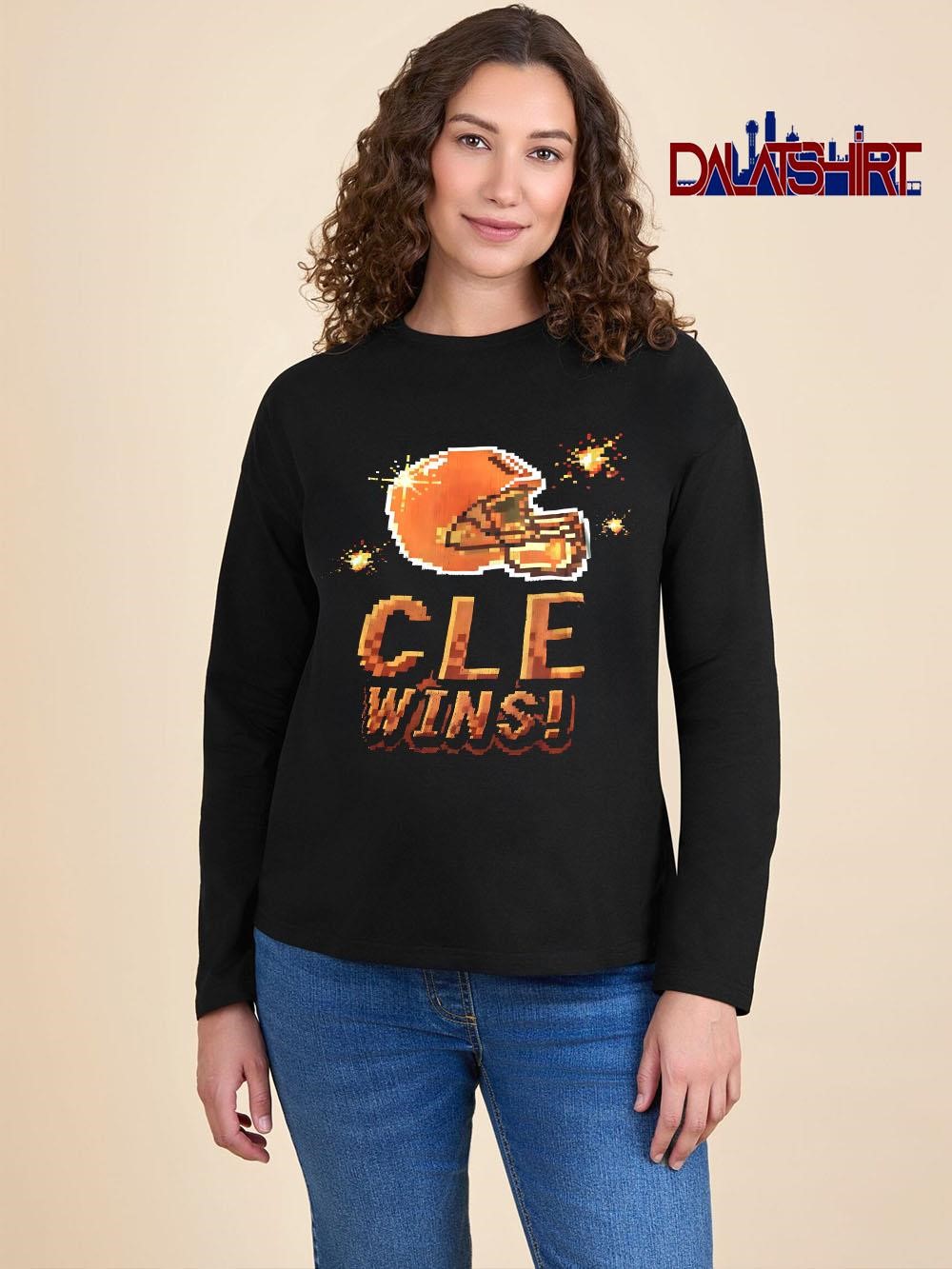 Original Cleveland Browns Helmet CLE Wins long-sleeve