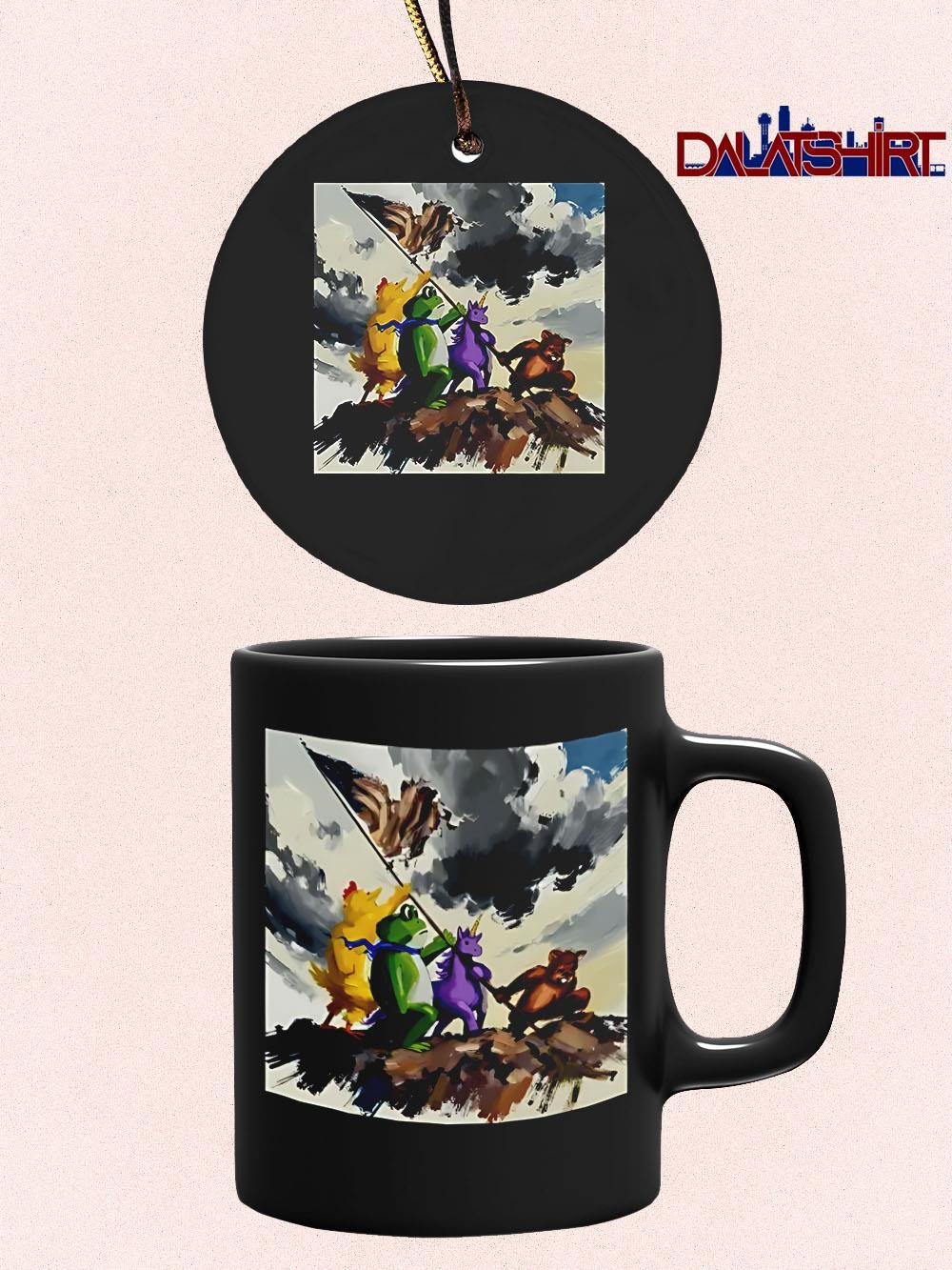 Original Portland frog art work resist animals photo mug