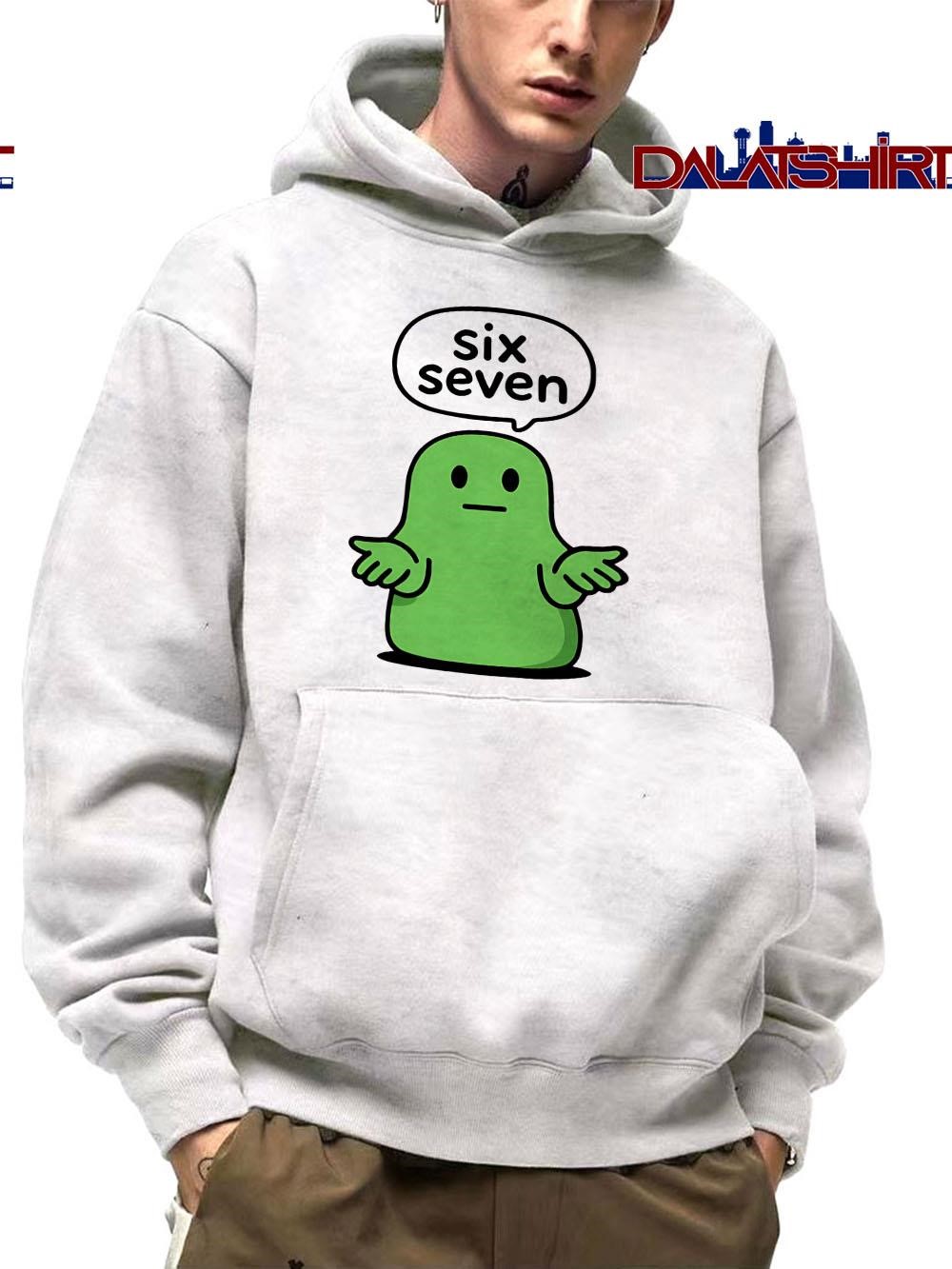 Original Six Seven Green Blob Slime cute hoodie