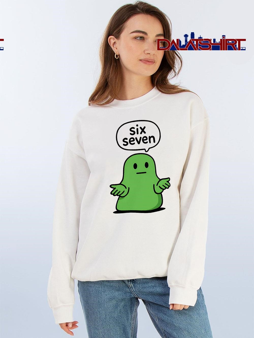 Original Six Seven Green Blob Slime cute sweater