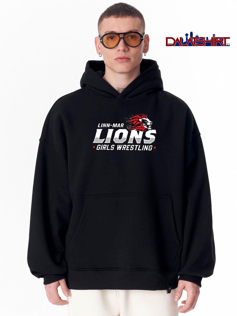 Premium Linn-Mar Lions Girls Wrestling 2025-2026 logo hoodie