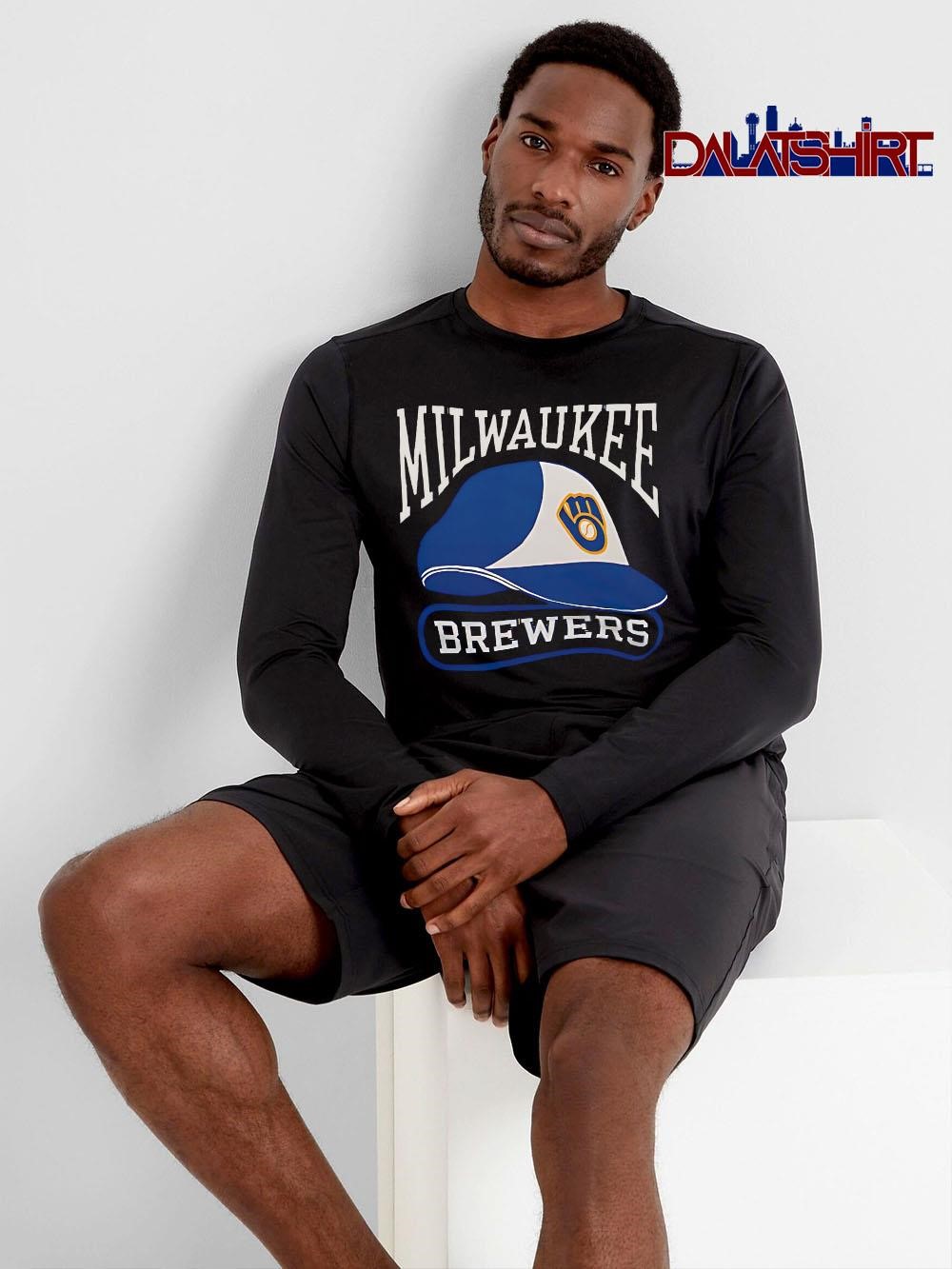 Premium Milwaukee Brewers Helmet vintage style long-sleeve