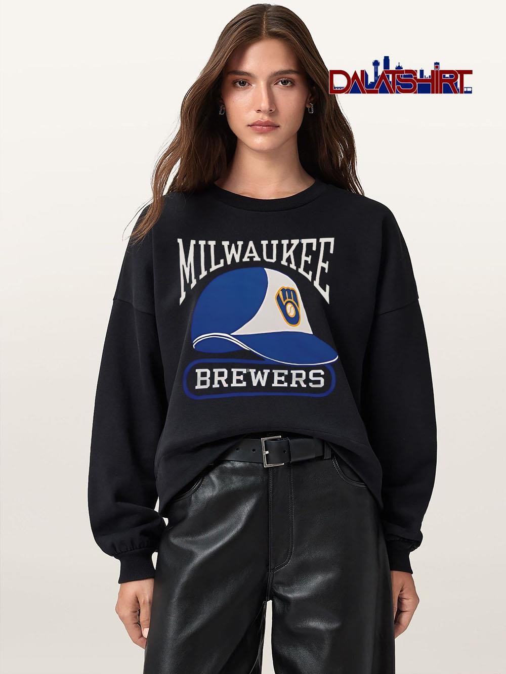 Premium Milwaukee Brewers Helmet vintage style sweater