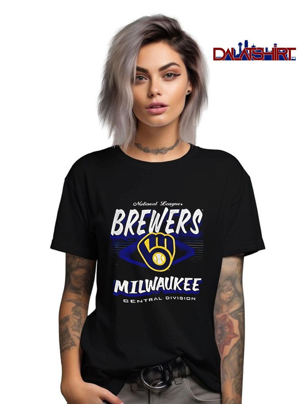 Premium National League Milwaukee Brewers Central Division logo retro shirt