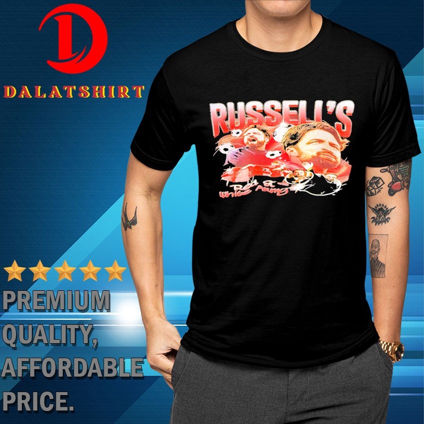 Russell's Red and White Army Wrexham AFC T-shirts