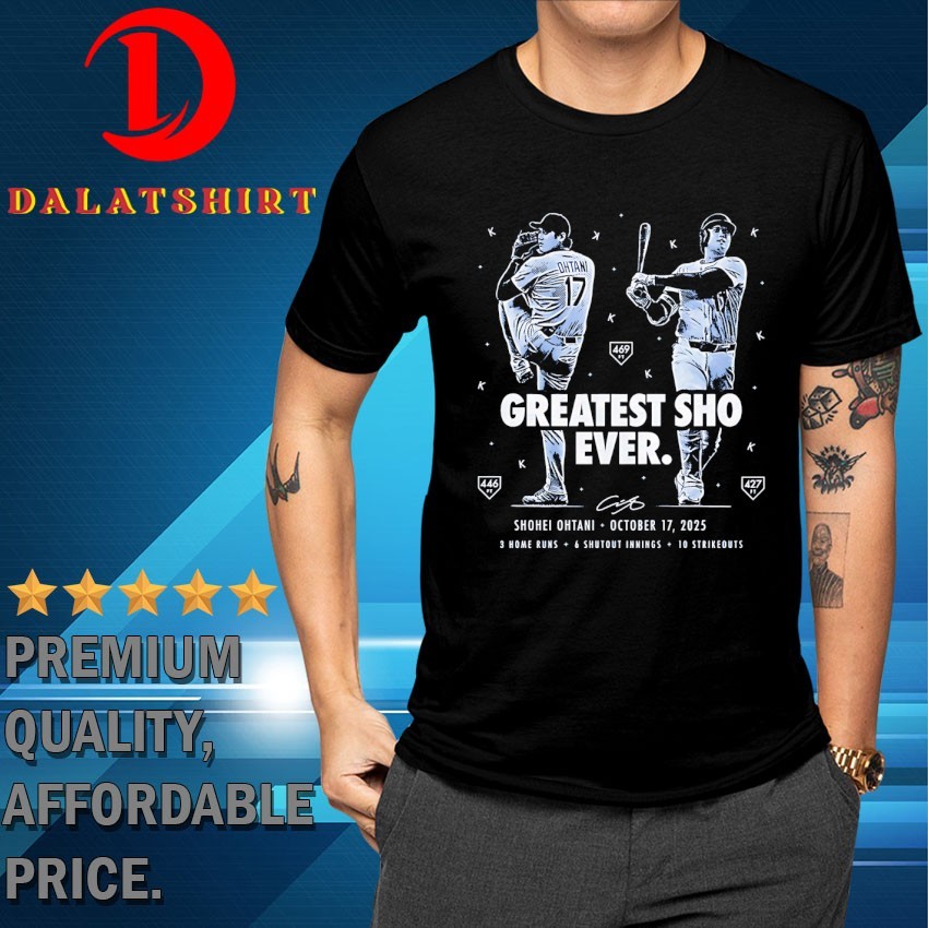 Shohei Ohtani Greatest Sho Ever Los Angeles Dodgers baseball 2025 signature T-shirts