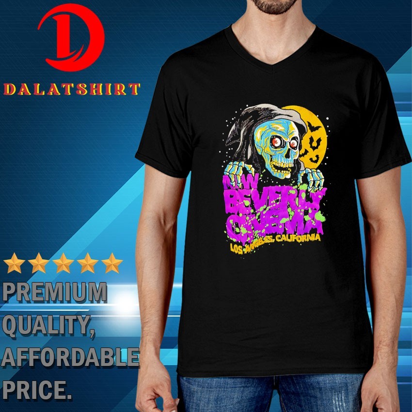 Skeleton New Beverly Cinema Los Angeles California Halloween T-shirts V-Neck-T-Shirt