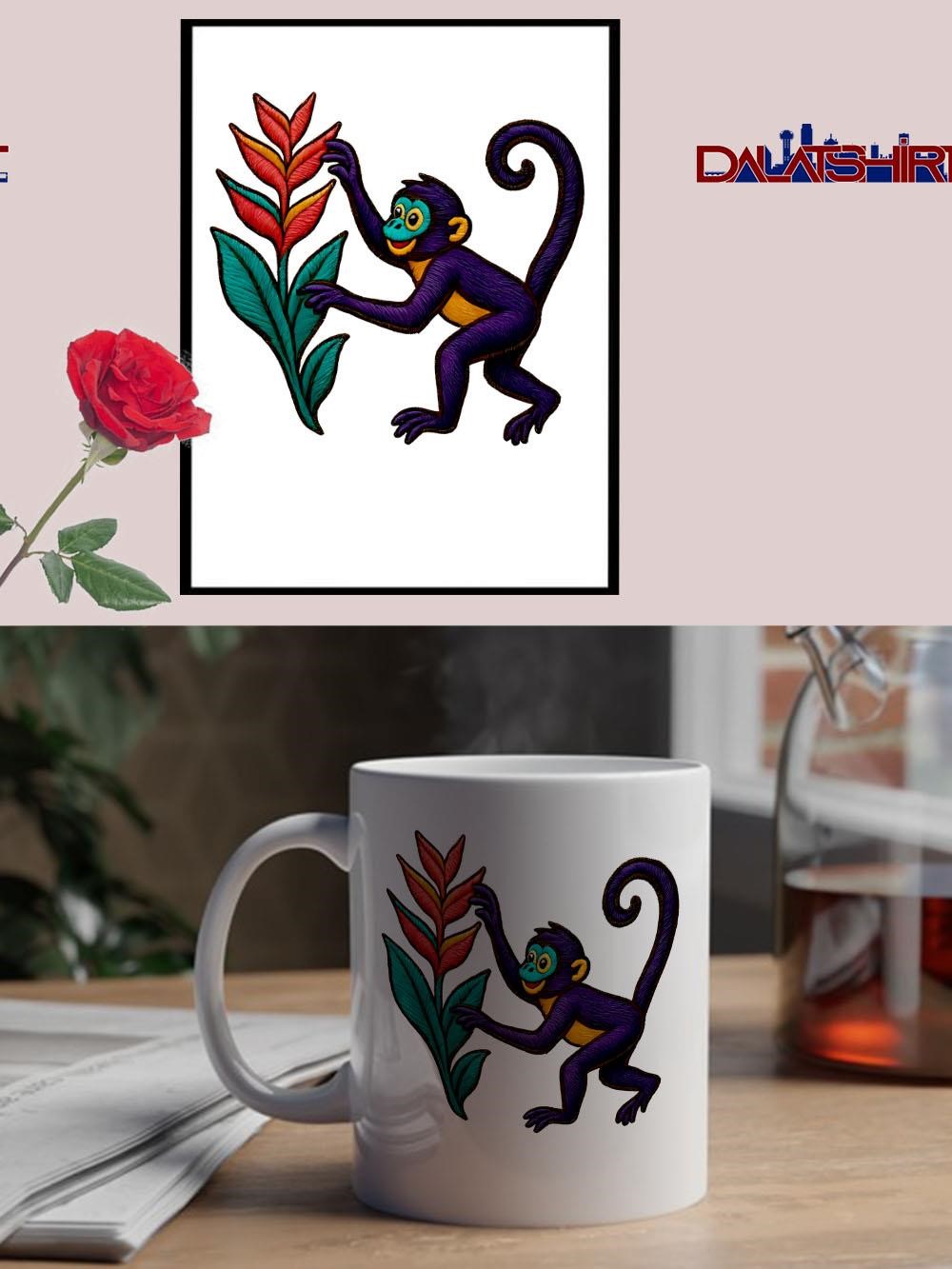 Spider Monkey cute vintage mug