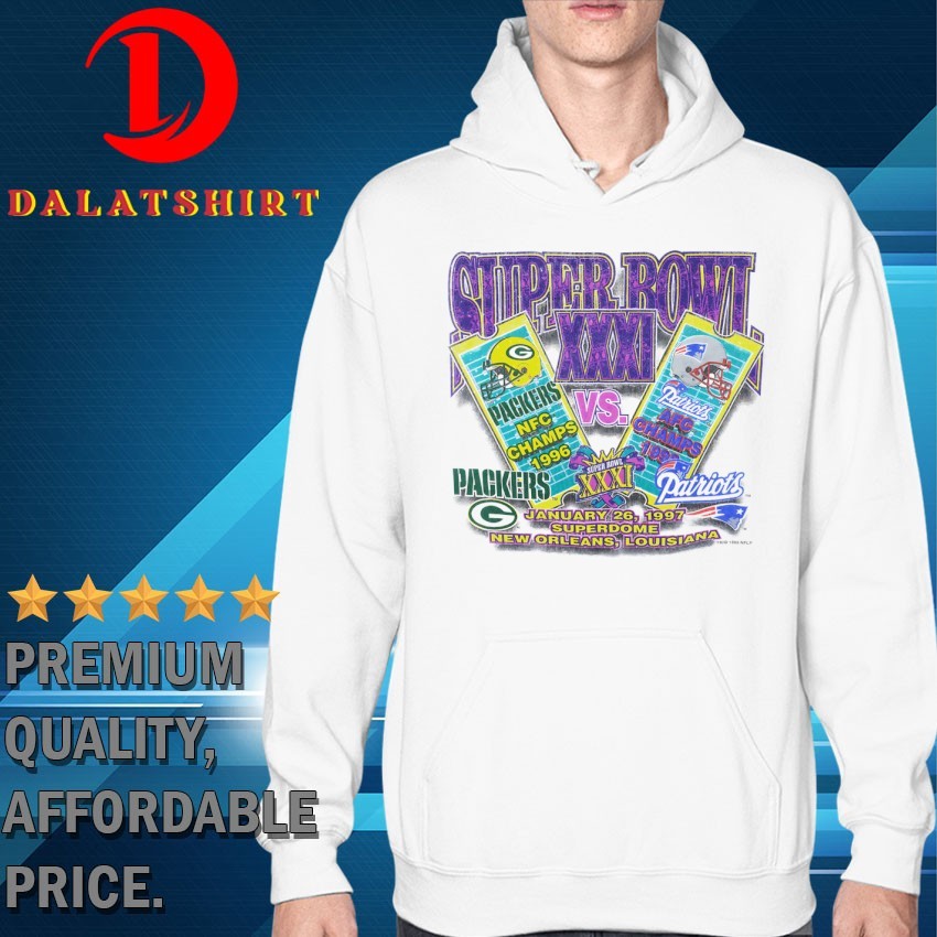 Super Bowl XXXI Green Bay Packers vs New England Patriots Champ 1997 vintage T-shirts Hoodie