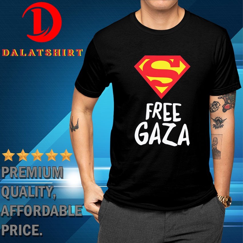 Superman Free Gaza logo T-shirts
