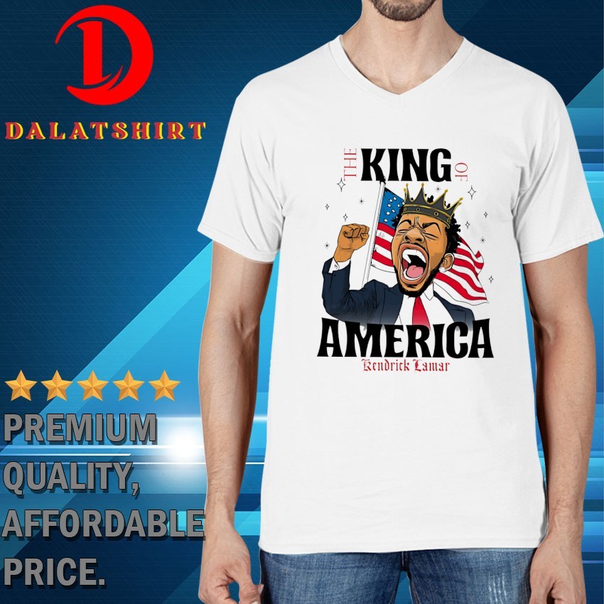 The king of America Kendrick Lamar USA flag T-shirts V-Neck-T-Shirt