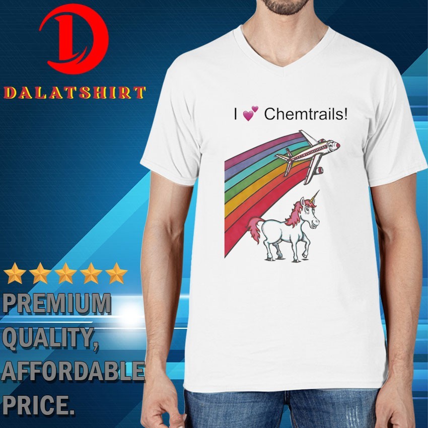 Unicorn I love chemtrails rainbow T-shirts V-Neck-T-Shirt