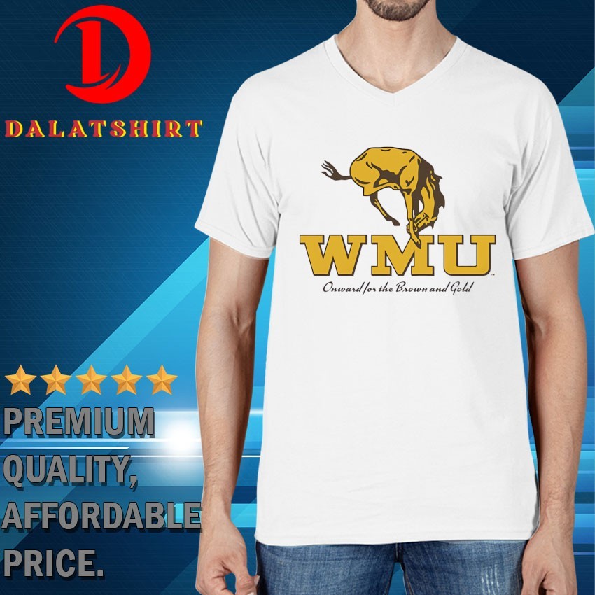 Western Michigan Broncos WMU onward for the brown and gold T-shirts V-Neck-T-Shirt