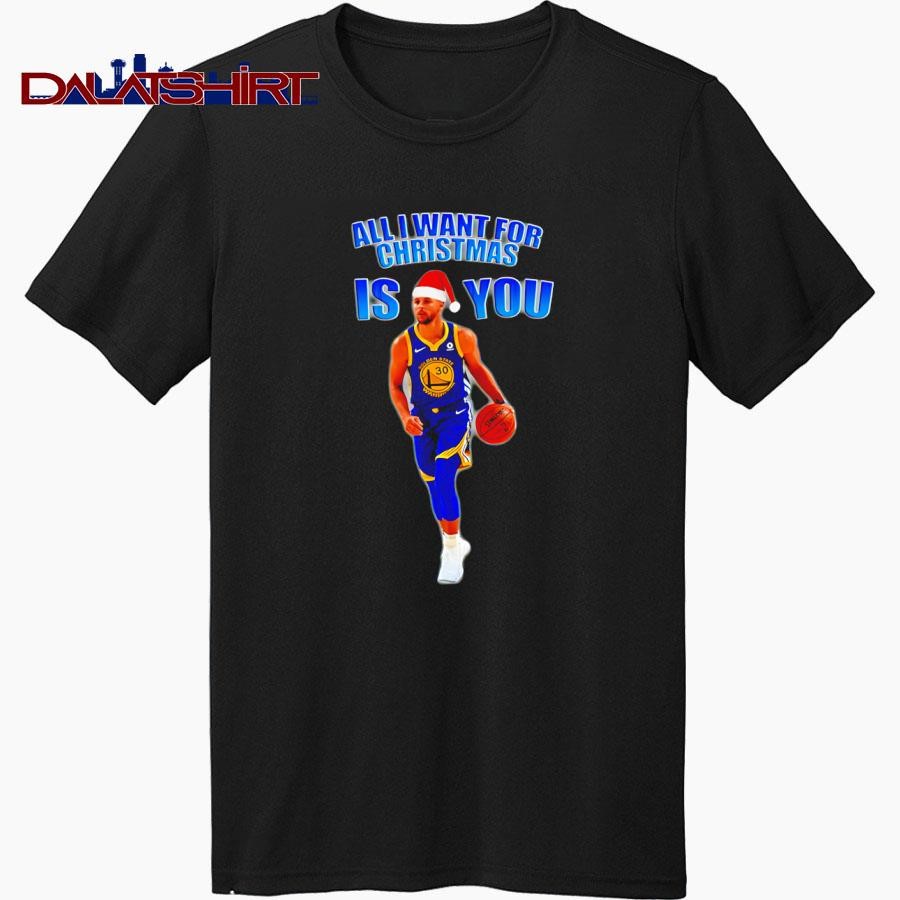 Stephen Curry Christmas Santa Claus All I want for Christmas is you shirt