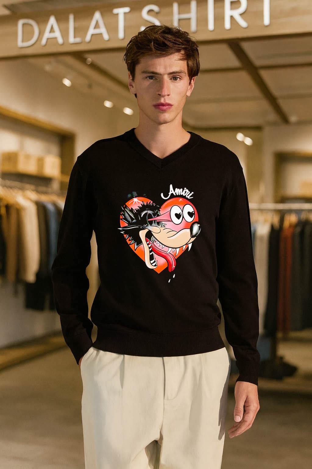 Amiri Hopeless Romantic oversized shirt - Dalatshirt Store Online