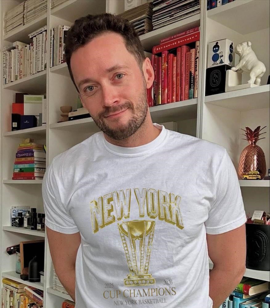 New York Knicks NBA Cup Champions 2025-2026 white-t-shirt