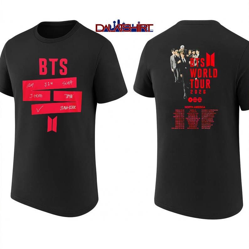 BTS World Tour 2026 list shirt