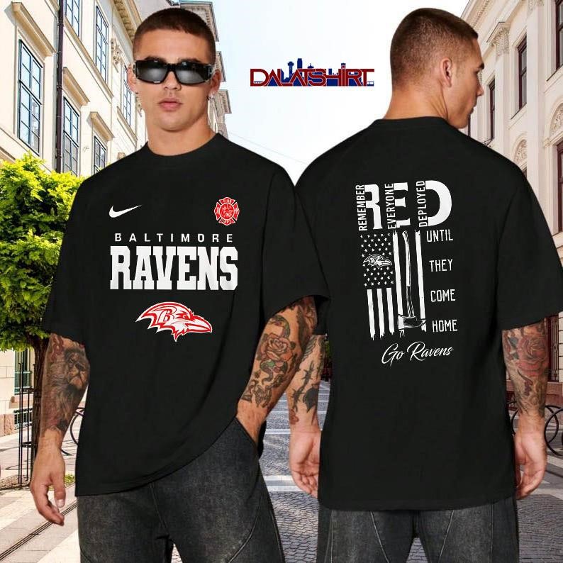 Baltimore Ravens NFL red friday firefighter black-shirt