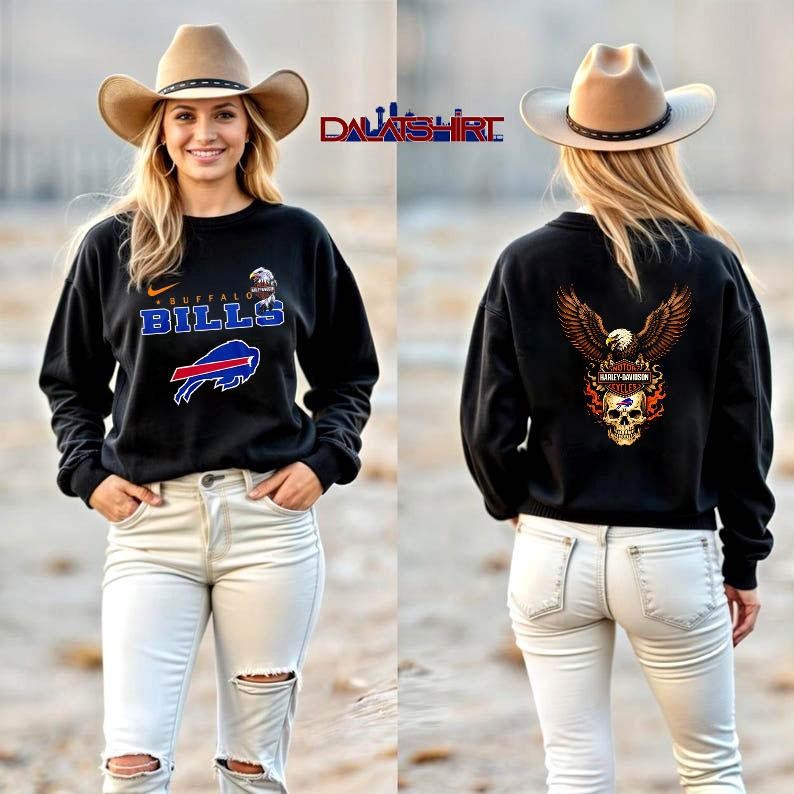 Buffalo Bills Eagle Harley Davidson long-sleeve