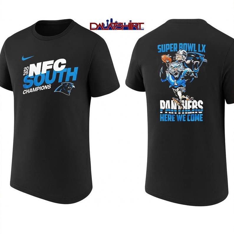 Carolina Panthers NFL 2025 Division Champions here we come shirt