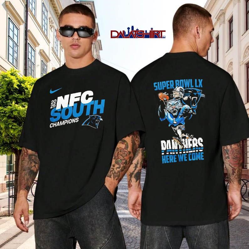 Carolina Panthers NFL 2025 Division Champions here we come black-shirt