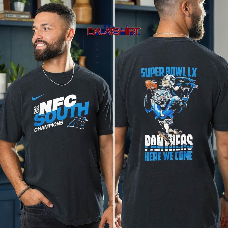 Carolina Panthers NFL 2025 Division Champions here we come t-shirt