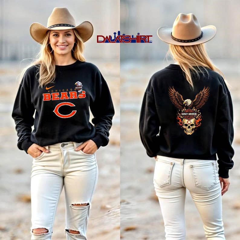Chicago Bears Eagle Harley Davidson long-sleeve