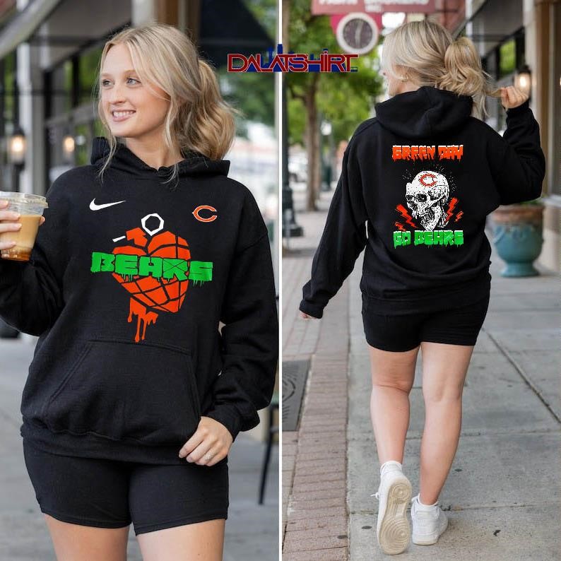 Chicago Bears NFL Green Day Football Skull hoodie