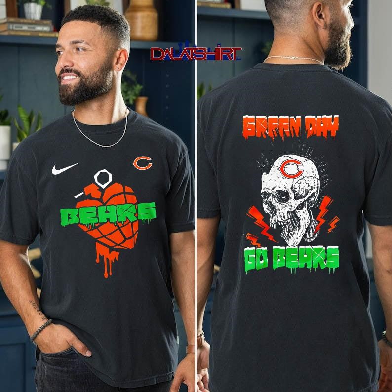 Chicago Bears NFL Green Day Football Skull t-shirt
