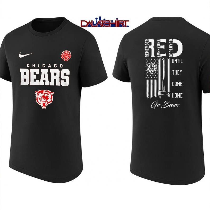 Chicago Bears NFL red friday firefighter shirt