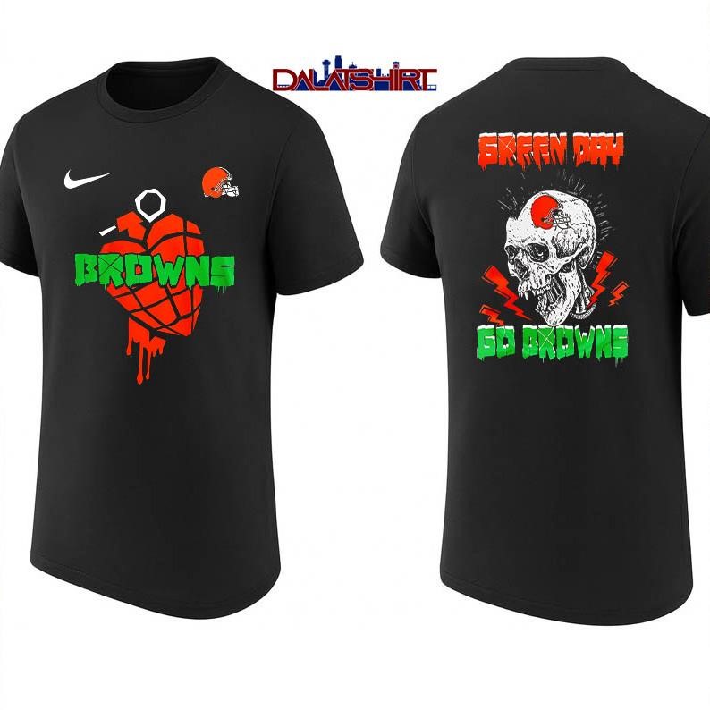 Cleveland Browns NFL Green Day Football Skull shirt