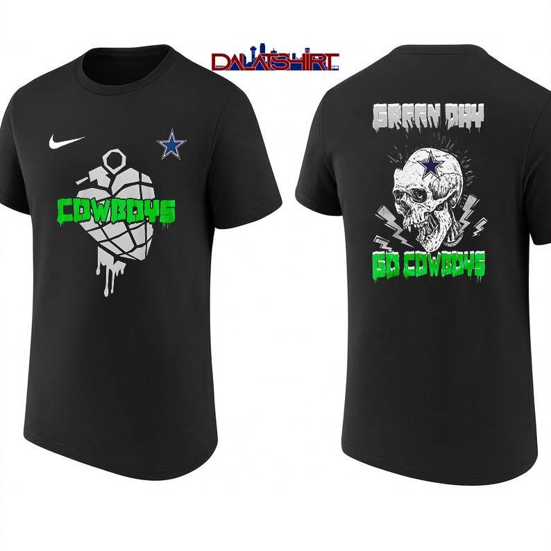Dallas Cowboys NFL Green Day Football Skull shirt